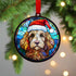 Cavapoo Blonde in Santa Hat Suncatcher Decoration